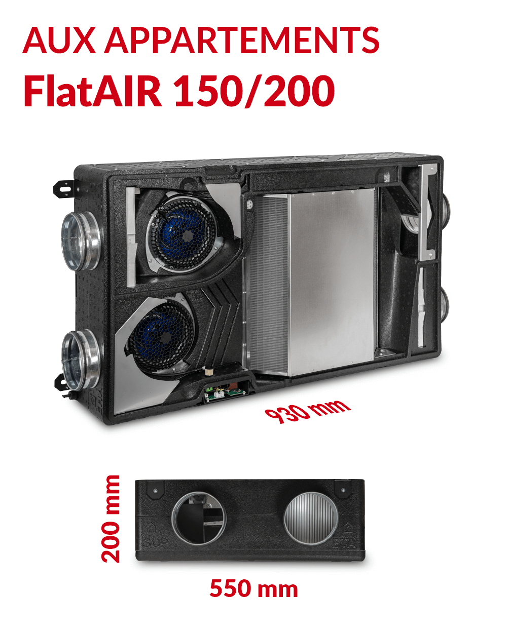 Récupérateur de chaleur pour appartements FlatAIR 150/200