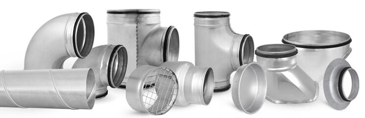 Coudes emboutis et piéces de ventilation